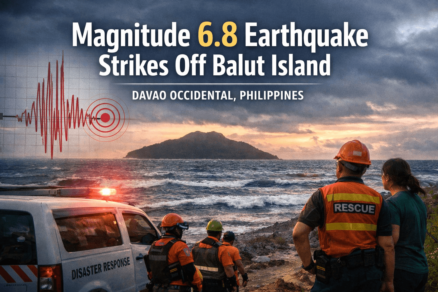 Magnitude 6.8 Earthquake Jolts Offshore Waters East of Balut Island, Davao Occidental