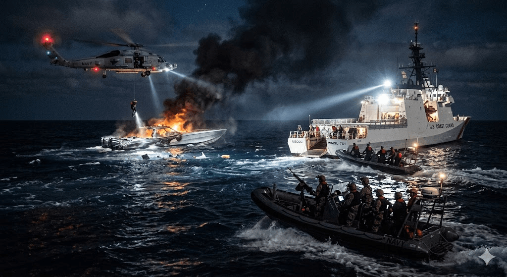 Deadly Waters: U.S. Military Strike on Suspected Drug Vessel Leaves 2 Dead, 6 Missing in the Pacific