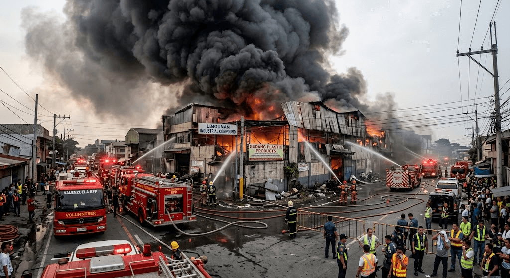 Massive Fire Breaks Out in Valenzuela Industrial Zone