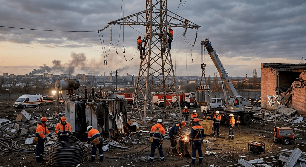 Russian Strikes Leave 8 Dead and 1 Million Without Power Across Ukraine