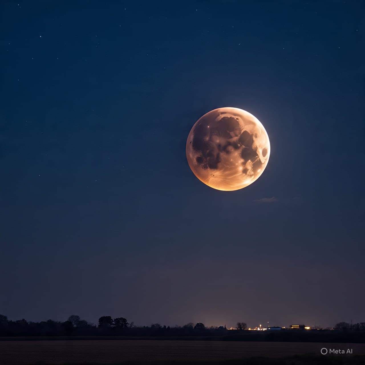 “Under the Worm Moon’s Gaze: A Quiet Dance of Light and Shadow.”