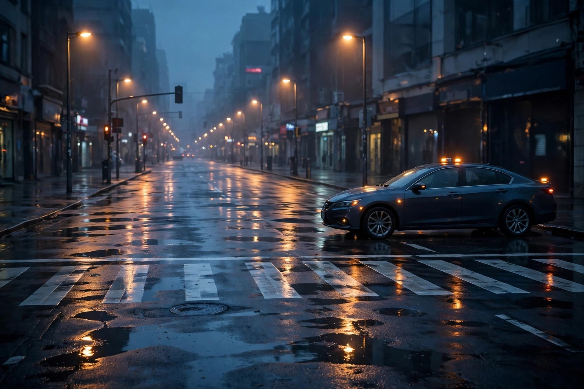 She was crossing with another; only one was struck.