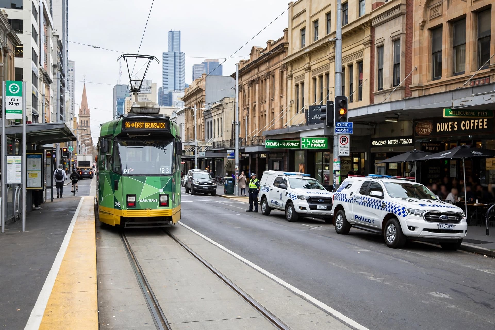 Homeless man accused of stabbing woman on tram was on bail.