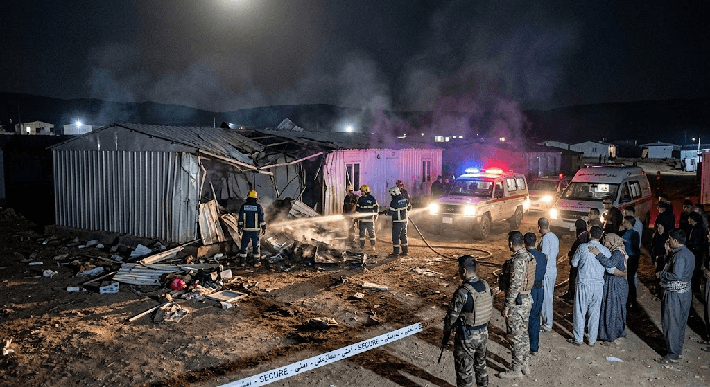 3 Drones Target Azadi Camp in Koya, Triggering Explosions and Panic