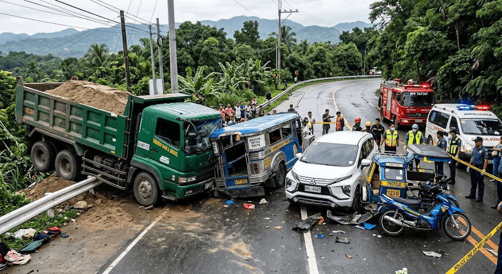 Taytay Multi-Vehicle Crash: 20 Injured as Overshooting Dump Truck Rams Passenger Jeepney