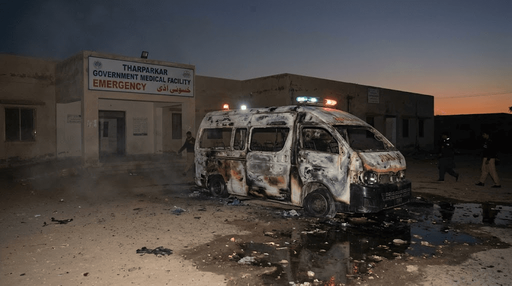 Tragedy in Southern Pakistan: Ambulance Explosion Kills 10 at Government Medical Center