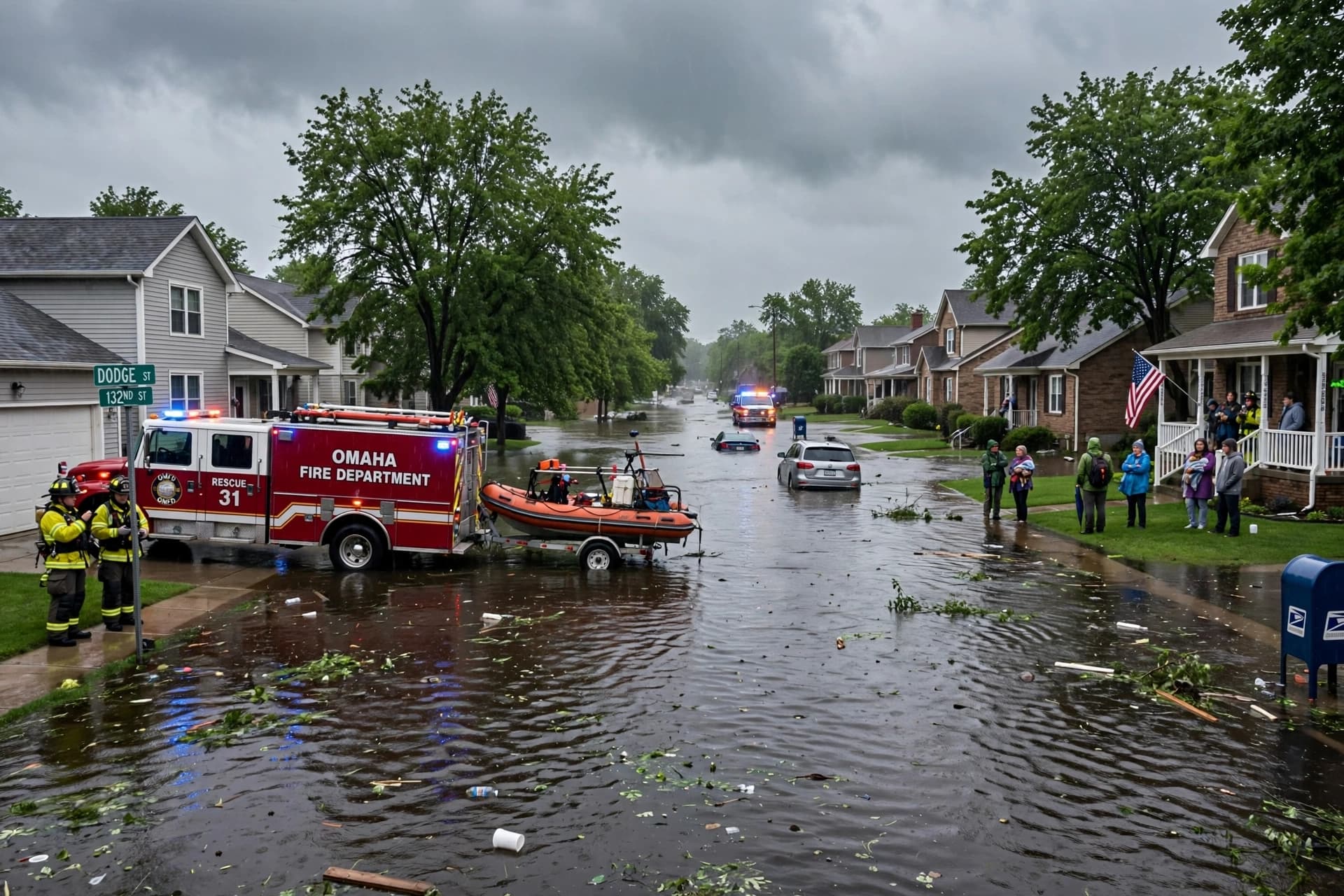 An Extraordinary Storm Turns an Omaha Morning Into a Rescue Operation