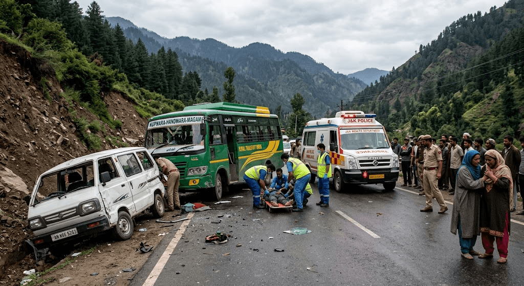 Tragedy in Kupwara: 2 Dead, Several Injured in Devastating Magam-Handwara Road Crash