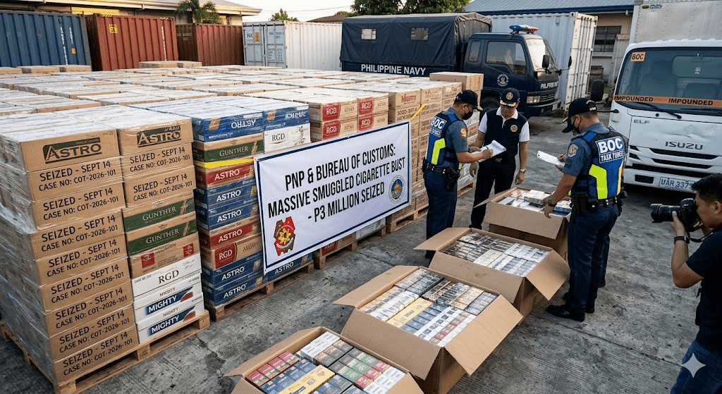 Massive Bust: P3 Million in Smuggled Cigarettes Seized in Cotabato City
