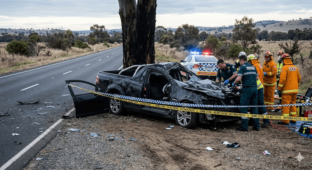 Calder Highway Horror: Teen Dead and Two Critically Injured in High-Speed Crash Northwest of Melbourne