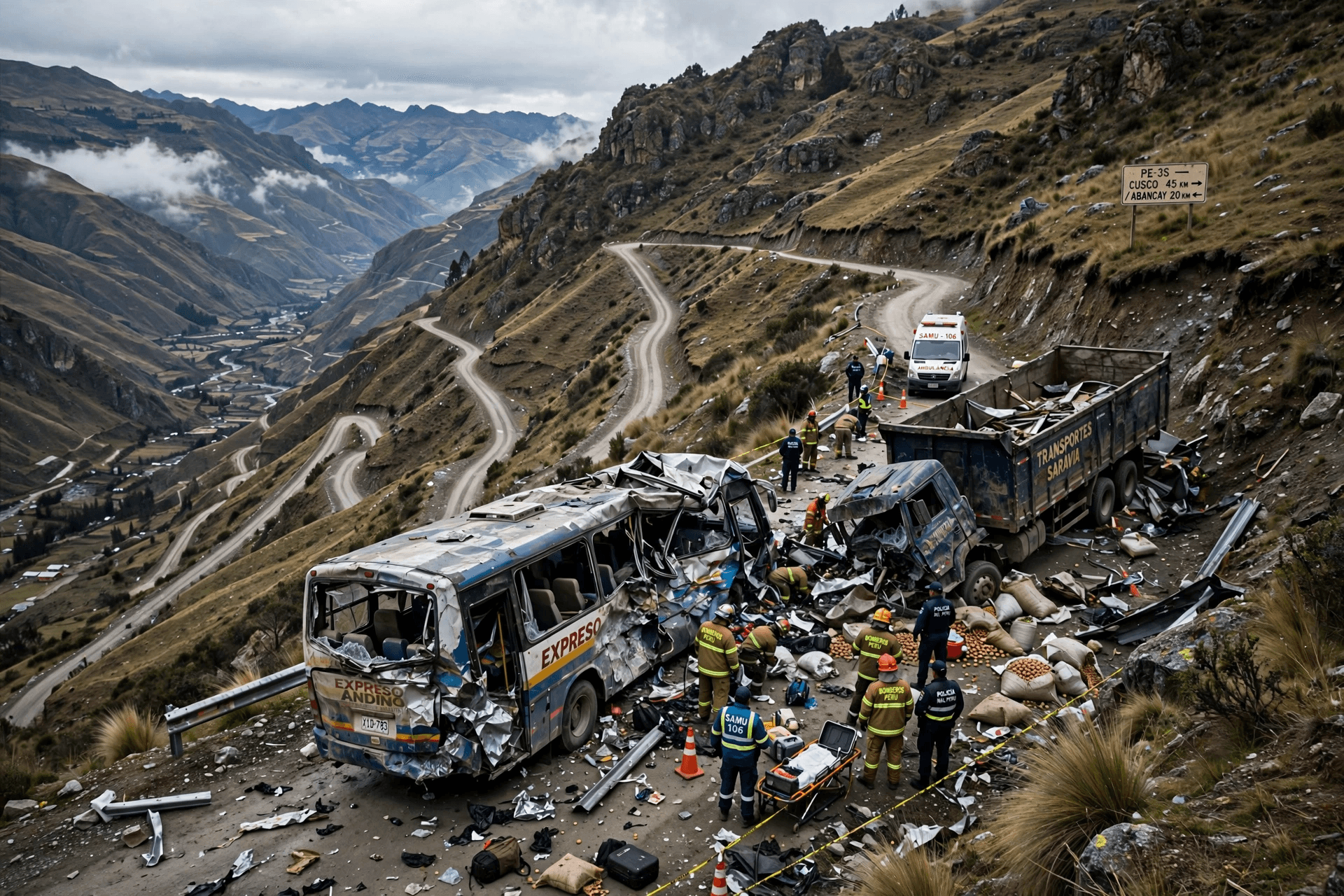 Highway Tragedy: Four Killed After Passenger Bus Collides With Cargo Truck In Northern Peru