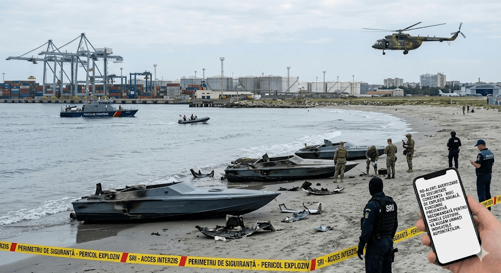 Black Sea Alert: Three More Maritime Drones Discovered on Romanian Coast