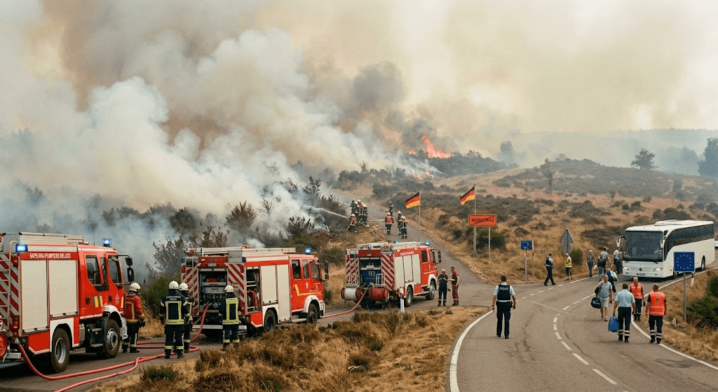 Cross-Border Infernos: Belgian High Fens Fire Triggers Evacuations in German Border Town Monschau