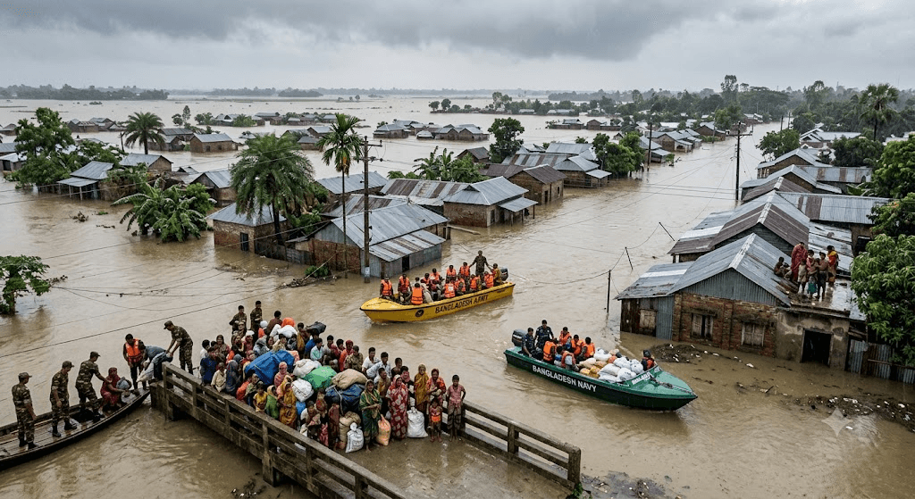 Humanitarian Crisis in Bangladesh: 44 Dead, Over 1 Million Stranded as Monsoon Floods Ravage Southeast