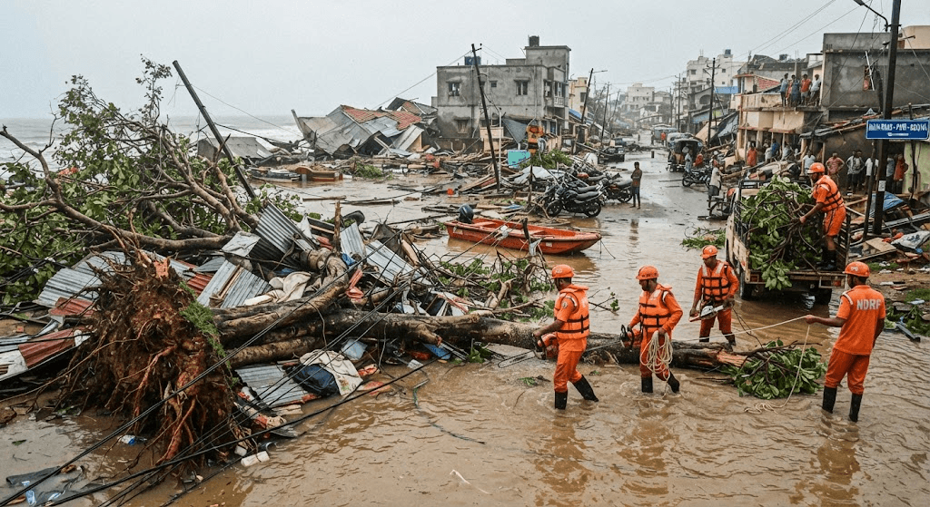 Tragedy at Sea: 6 Killed as Powerful Cyclone Unleashes Havoc on India’s East Coast