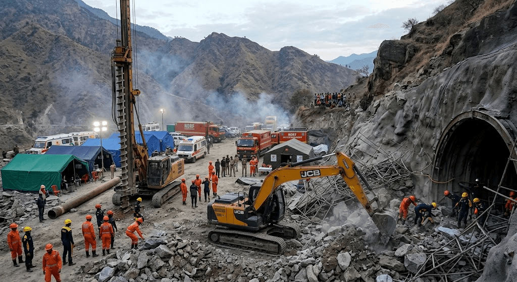 Crisis in Chamoli: Massive Rescue Effort Underway for Workers Trapped in Tunnel Collapse