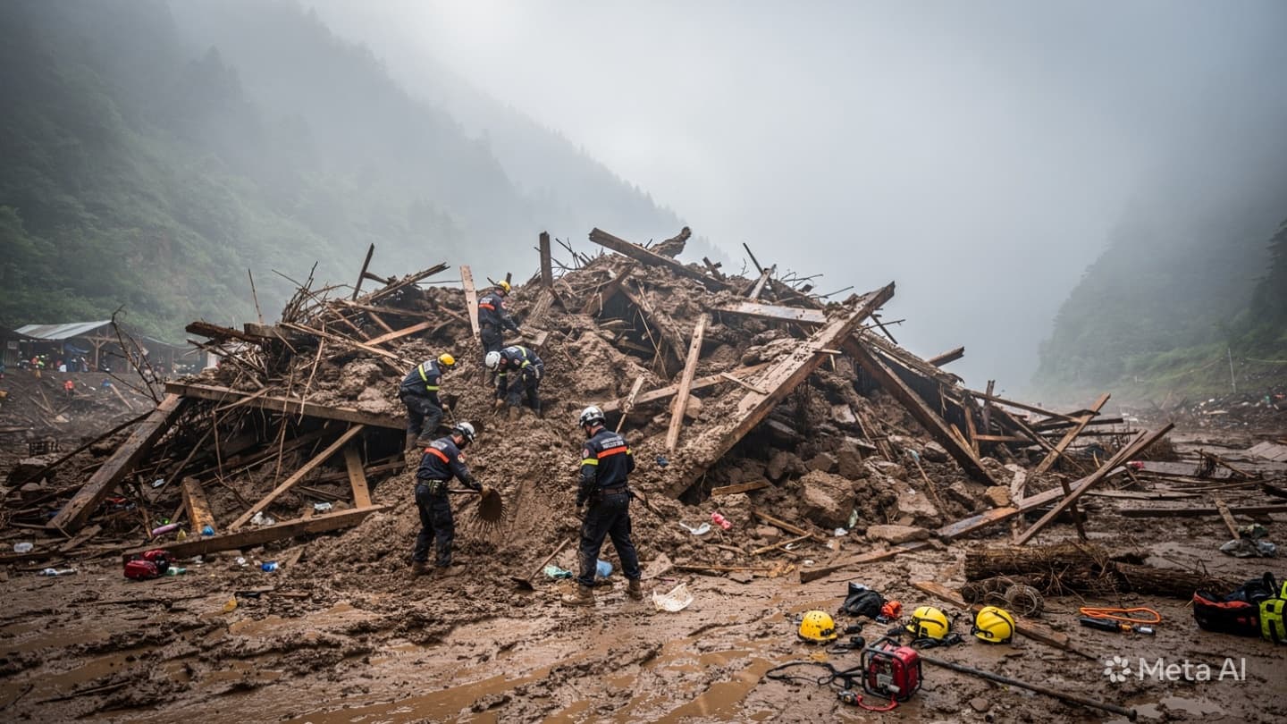 Tragedy in Yamaguchi Prefecture: Rescue Crews Recover One Body After Massive Landslide Occurred Today