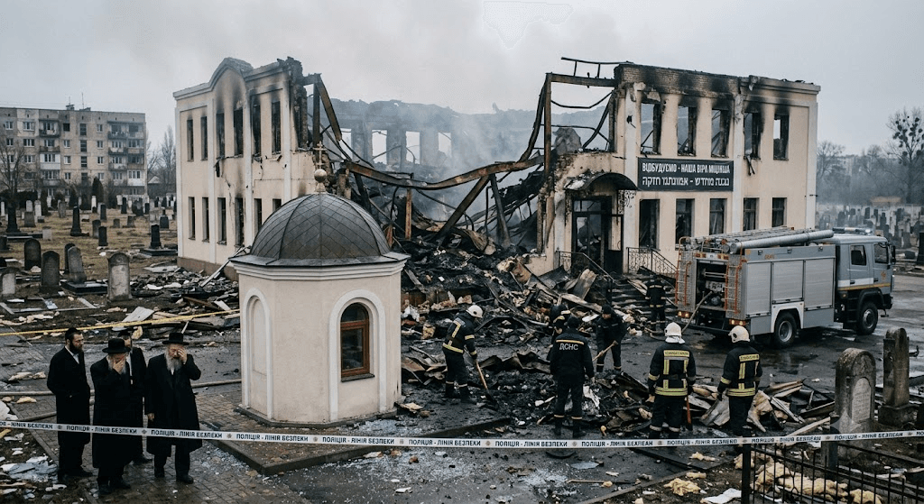 Blazing Inferno: Massive Fire Devastates Chabad Founder’s Visitors Complex in Ukraine