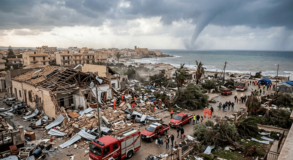 Tornado Terror in Sicily: Powerful Twister Leaves Path of Destruction Across Marsala and Petrosino