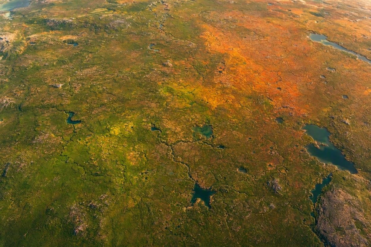 NASA captures the autumn shift in Northern Canada from space