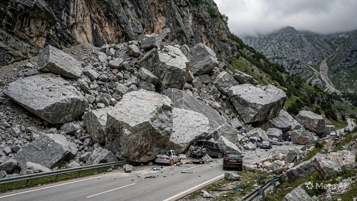 When the Mountain Yields to Gravity: A Silent Interruption on the Cetinje Highway