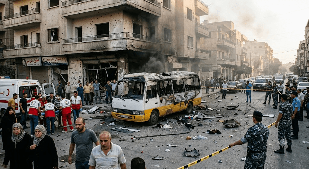 Deadly Blast Near Damascus: Explosion Rips Through Minibus in Jaramana, Killing 2 and Injuring 13