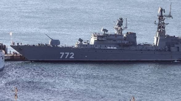 Russian Warship Conducts Rare Live-Fire Exercise 45 Miles Off UK Coast