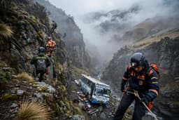 Ayacucho Ravine Horror: Interprovincial Bus Crashes Into Deep Gorge, Eight Dead, Twenty Injured