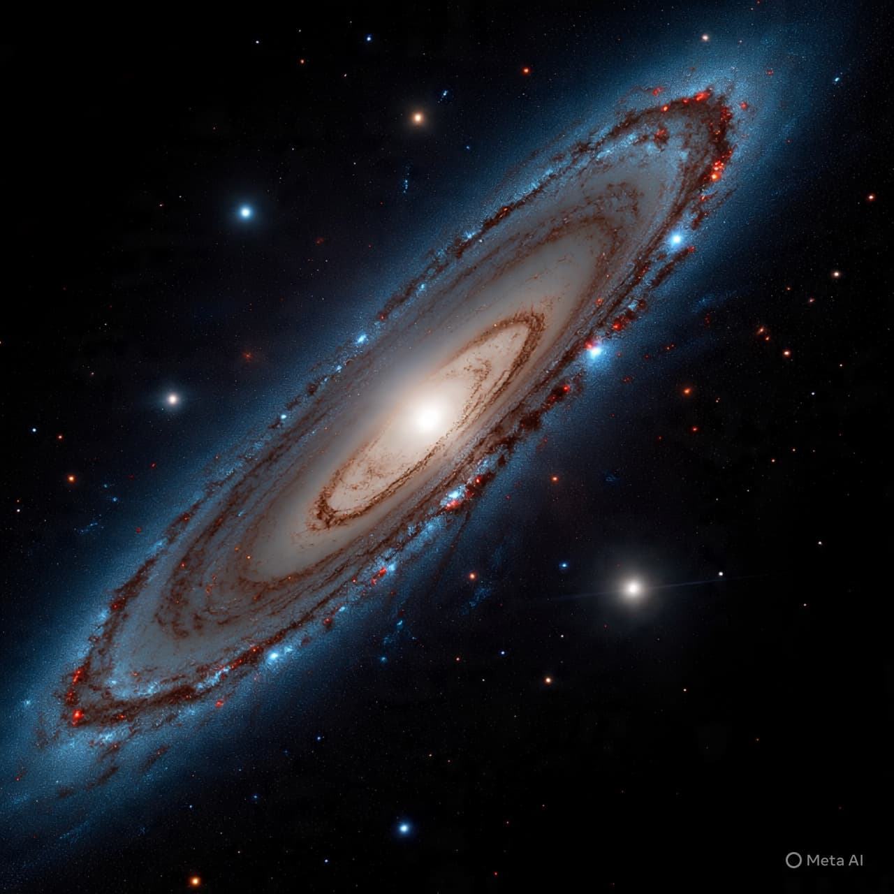 A distant galaxy mirrors a familiar shape in the vast silence of space