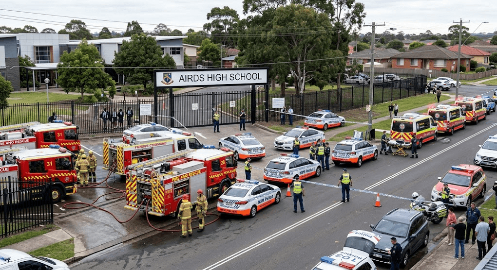 Hazmat Emergency: Students Hospitalized After Major Chemical Incident at Airds High School