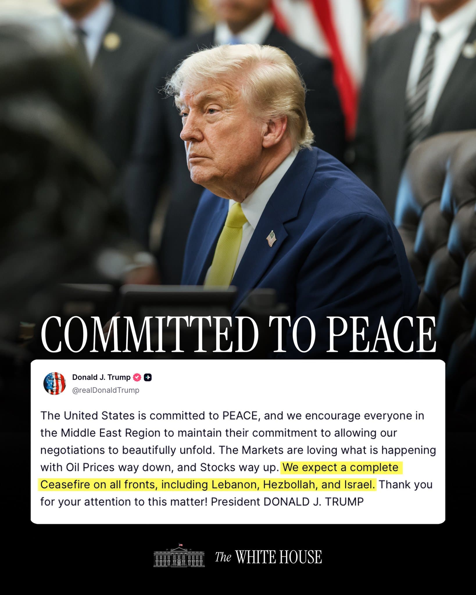 Trump Reiterates Middle East Ceasefire Expectations Amid Renewed Diplomatic Momentum