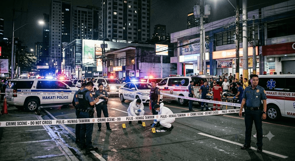 Midnight Ambush in Makati: 1 Dead, 1 Injured in Shocking Street Shooting