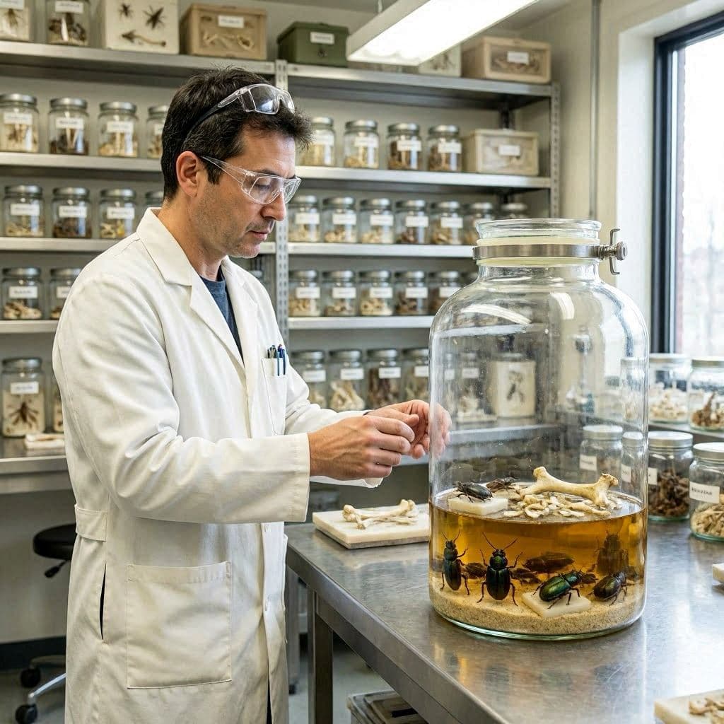 How insects help scientists preserve the details of bone structure. 