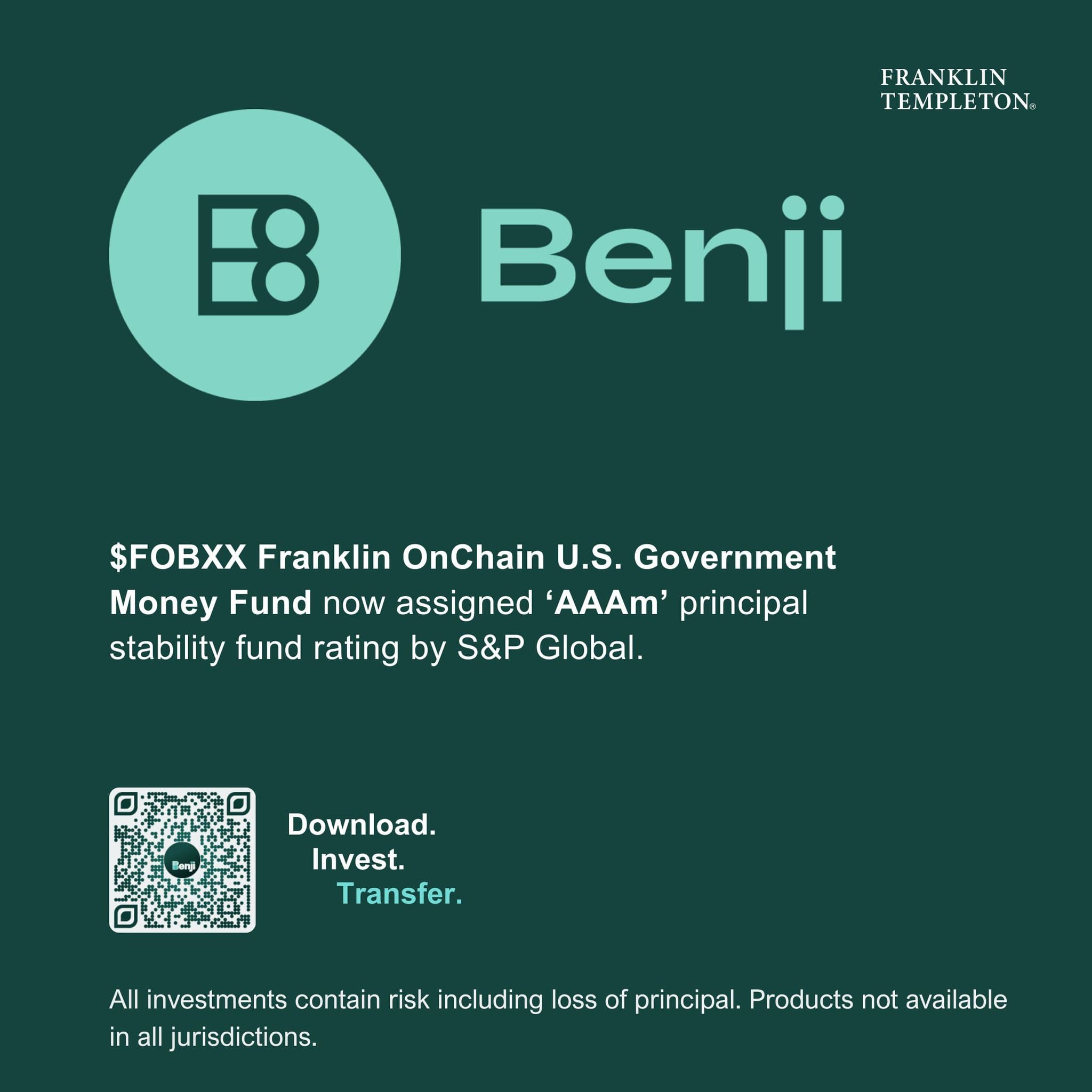 Franklin Templeton's BENJI fund receives AAAm rating