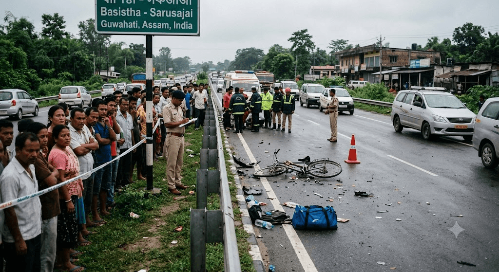 Tragic Guwahati Highway Crash: Young Athlete Killed, Two Injured by Speeding Vehicle