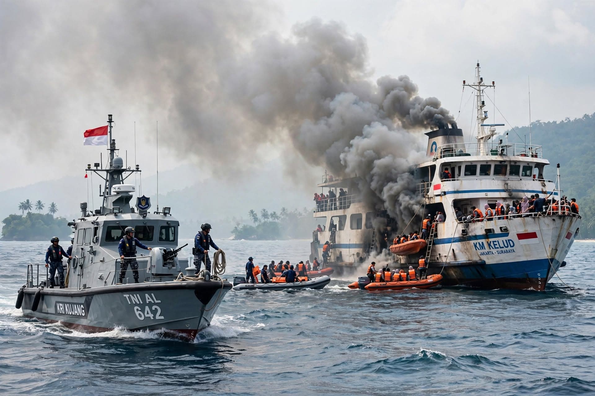 Ferry Fire In Java Sea, Engine Room Blaze Triggers Panic, Four Passengers Injured During Evacuation