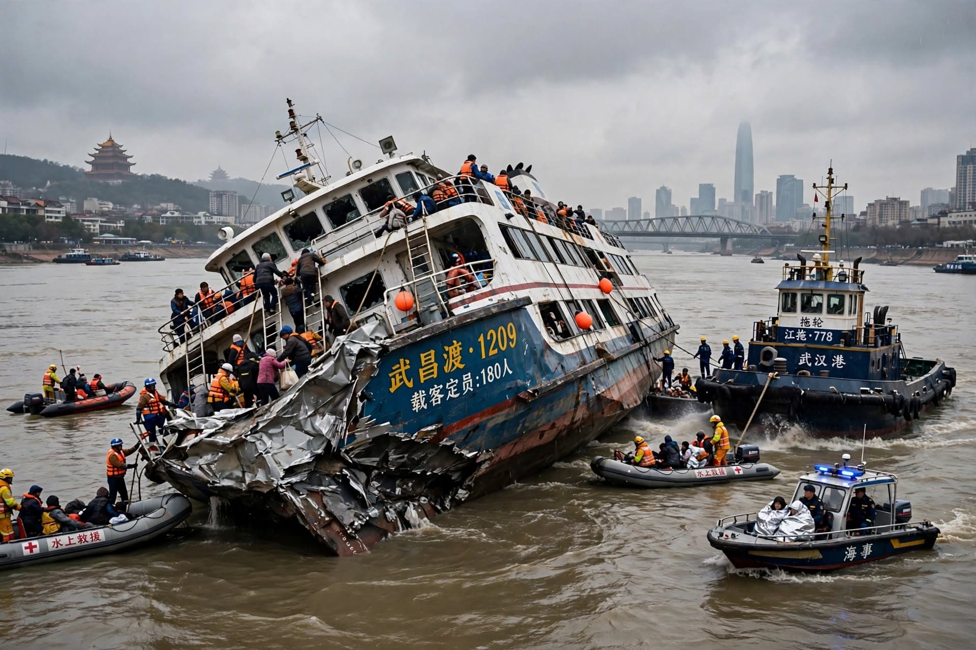 Yangtze River Ferry Crash, Commuter Ferry Collides With Tugboat, Two Dead, Rescue Underway