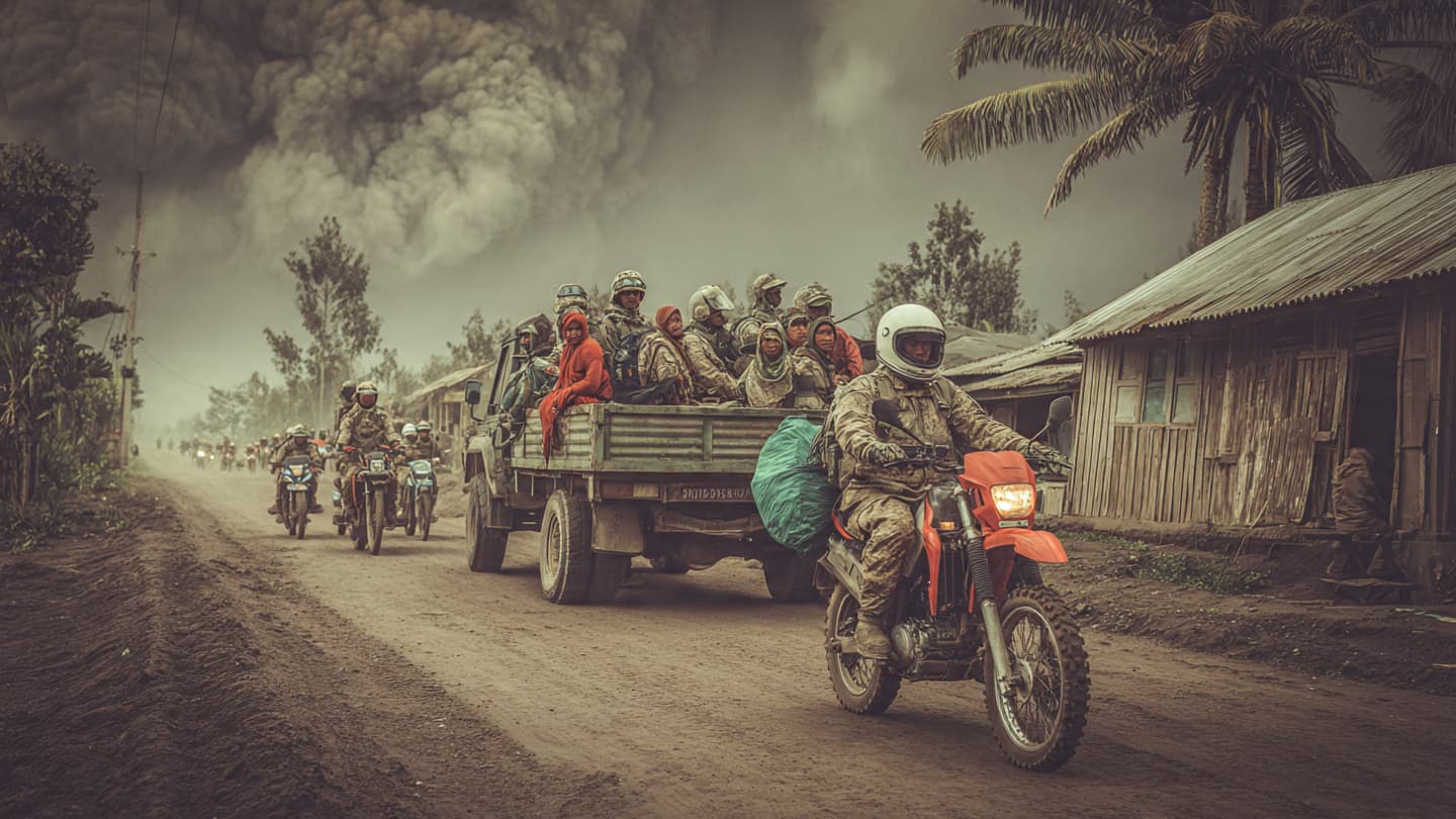 Beneath the Ash Clouds, Villages Moved Carefully Toward Safety