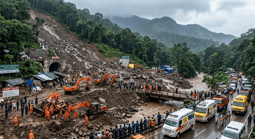 Monsoon Tragedy: Massive Landslide Buries Kerala Tunnel Site, Leaving Five Dead
