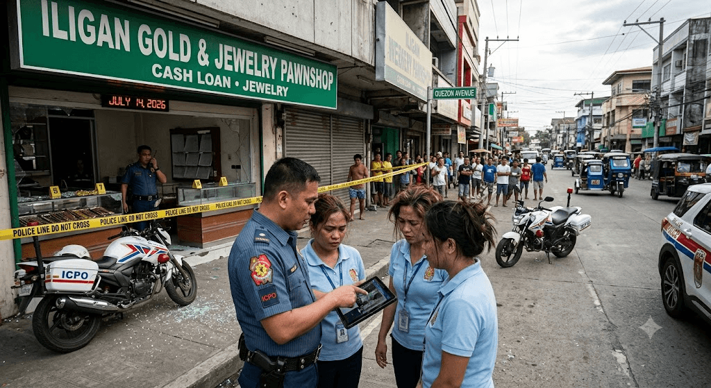 Bold Daylight Heist: Four Armed Men Storm Iligan City Pawnshop, Escape with Priceless Jewelry