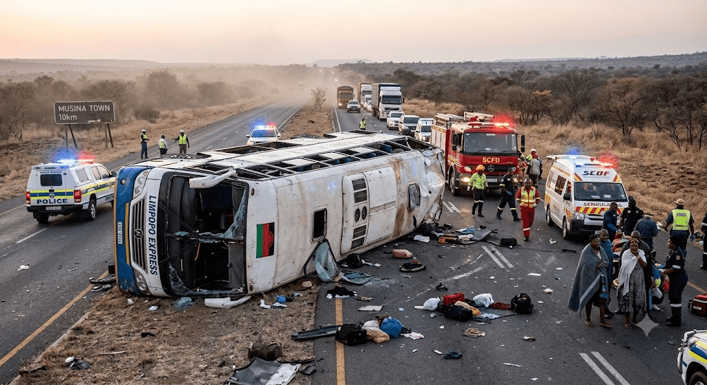 Limpopo Highway Horror: Fatal Bus Crash Outside Musina Leaves Driver Dead, 11 Injured