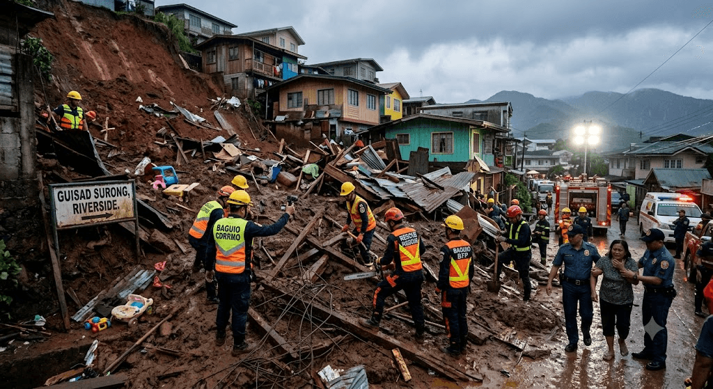 5 Dead as Massive Landslide Buries Homes in Guisad Surong, Baguio City