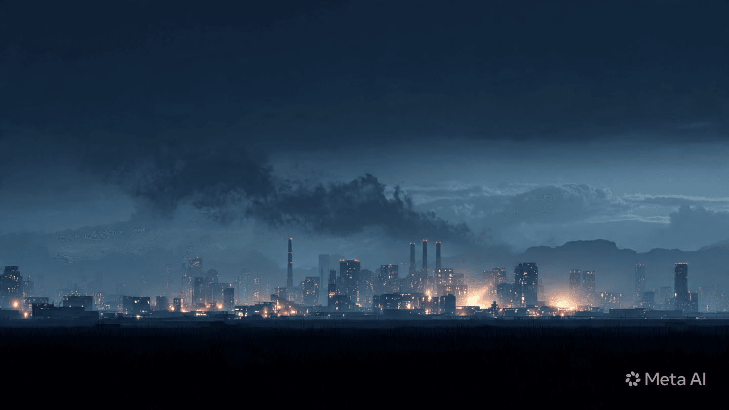 When Walls Turn to Embers: A Morning of Silent Smoke Over the Industrial Heartland Plains