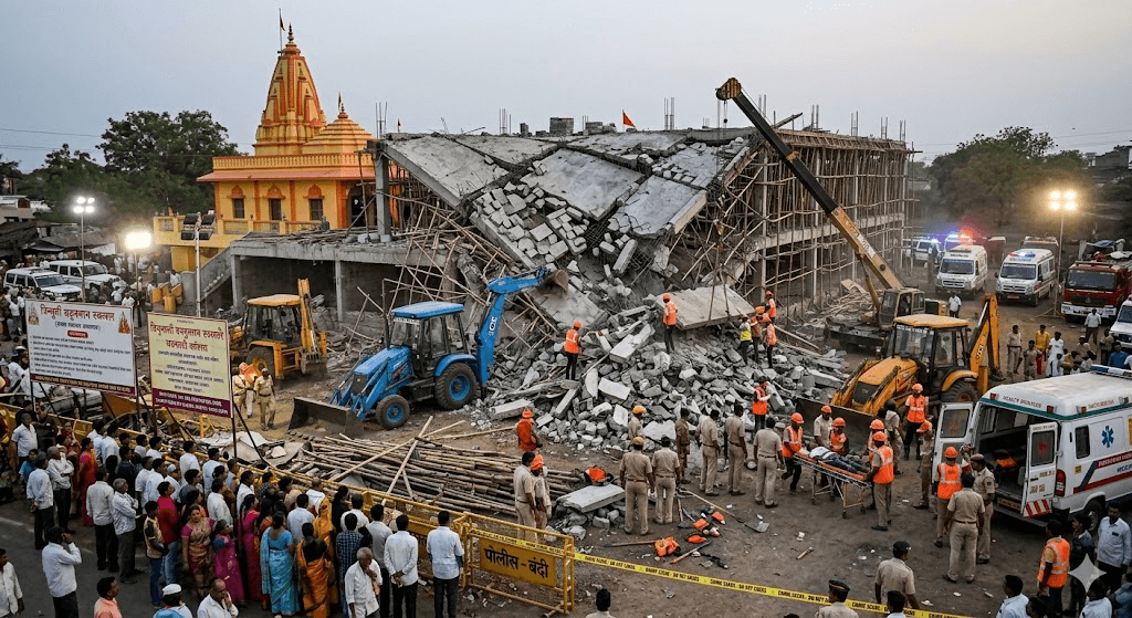 Tragedy at the Shrine: 6 Devotees Killed, 16 Injured in Maharashtra Temple Collapse