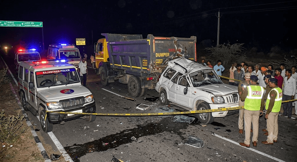 Tragedy on National Highway: 5 Killed, 3 Critically Injured as Scorpio Rams Dumper in Rajasthan