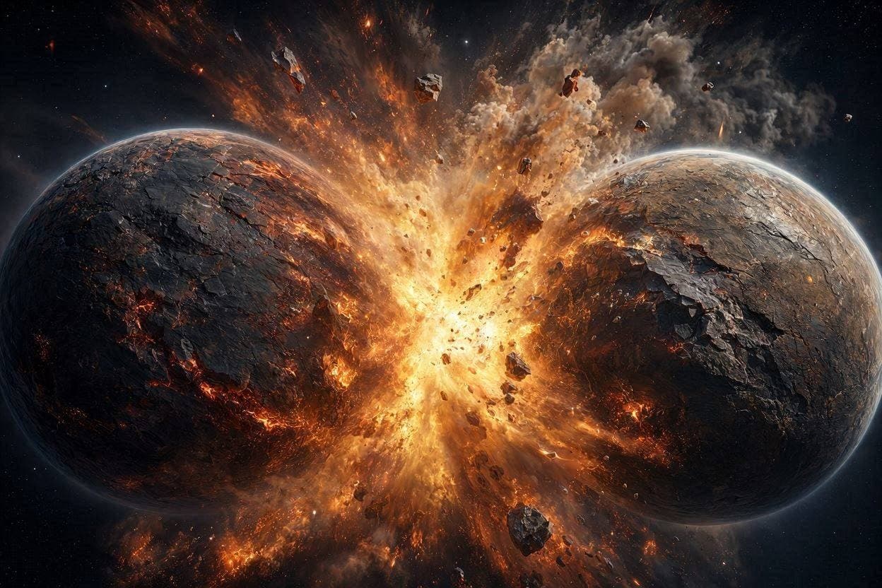 When Worlds Collide: A Rare Glimpse into Planetary Formation