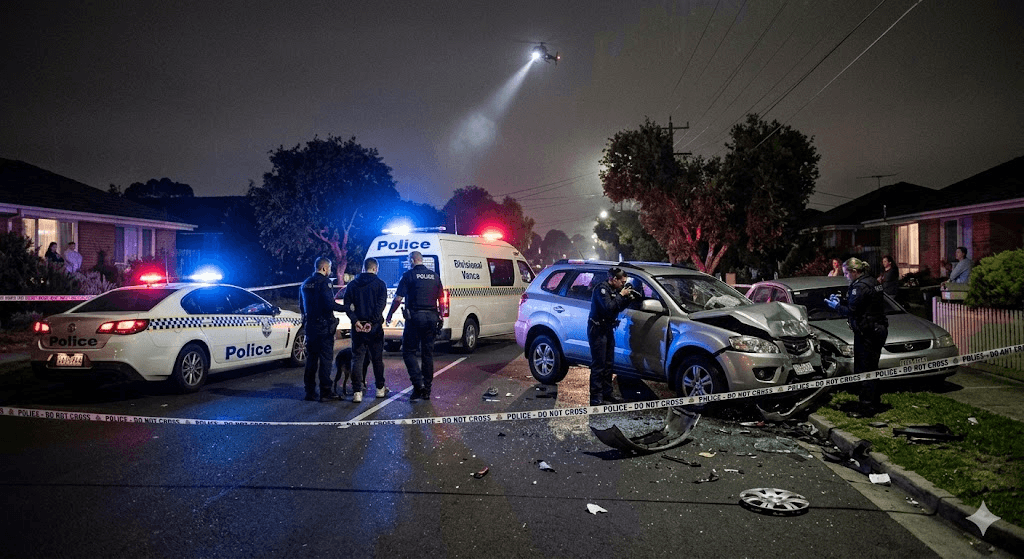 Melbourne’s Eastern Mayhem: Three Arrested After High-Speed Stolen Car Crash