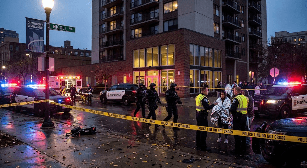 Tragedy in Downtown Minneapolis: 2 Dead, 3 Officers Wounded in High-Rise Shooting