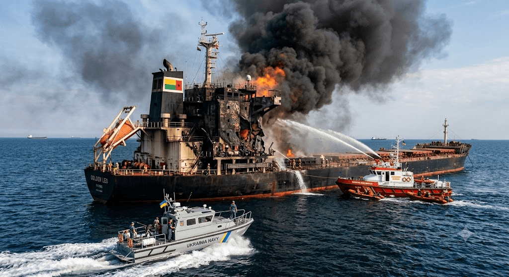 Fatal Strike: Five Dead After Russian Cruise Missiles Blast Civilian Vessel in Black Sea