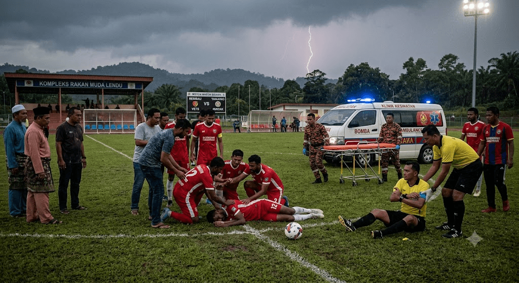 Lightning Strike Tragedy: Player Killed, Referee Injured During Melaka Football Match
